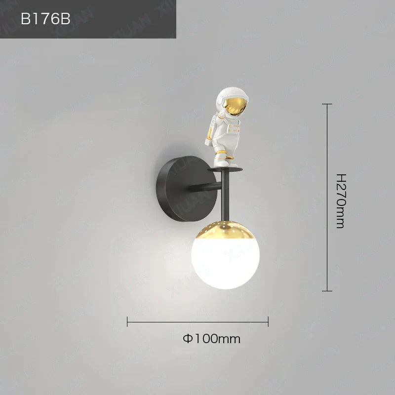 DecorBites™ Kids Astronaut Wall Lamp: Modern Space Theme Bedroom Light Fixture