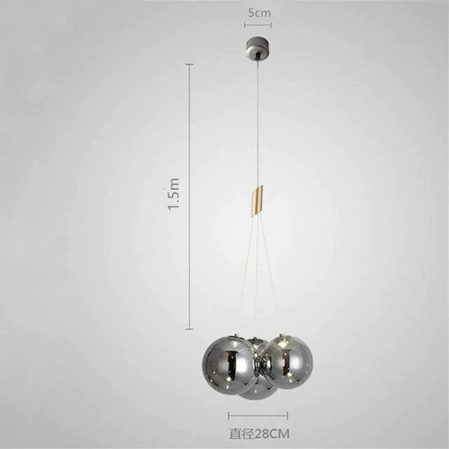 DecorBites™ Glass Ball Chandelier - Nordic Modern Designer LED Pendant Lights for Home Decor