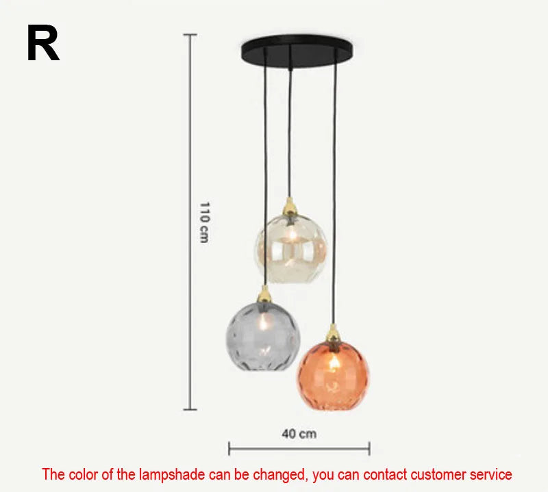 DecorBites™ Glass Ball Lustre Pendant Lights - Modern Kitchen Hanging Fixture