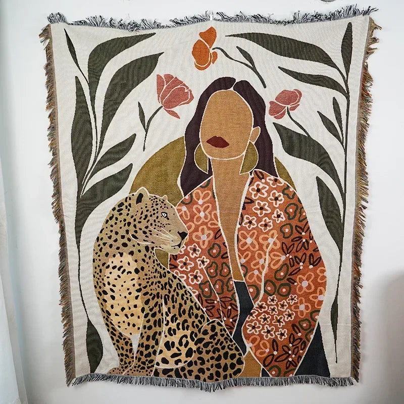 DecorBites™ Gothic Thread Double-sided Tapestry Blanket - Versatile Homestay and Outdoor Decoration