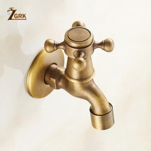 DecorBites™ Antique Brass Garden Bibcock Tap Decorative Water Faucet for Bathroom and Outdoor Use