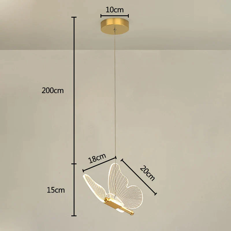 DecorBites™ Gold LED Butterfly Pendant Lights for Home Staircase, Living Room, Bedroom Chandeliers
