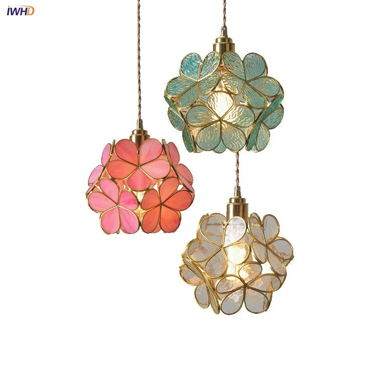 DecorBites™ Glass Flower LED Pendant Light Fixture for Modern Luxury Home Decor