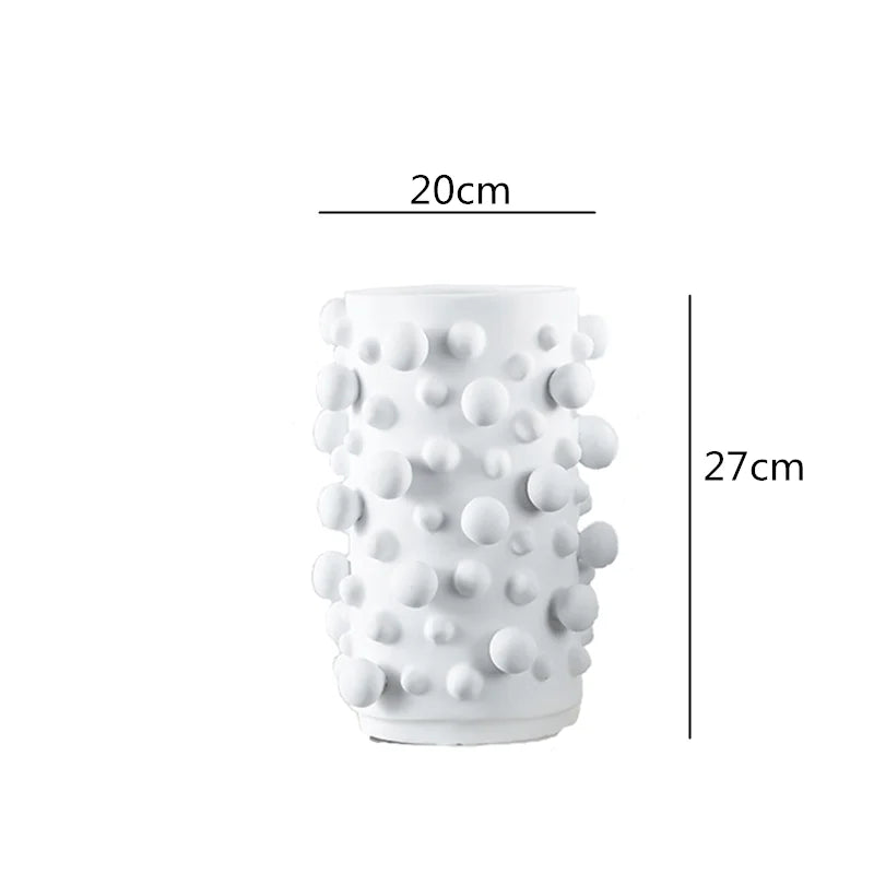 DecorBites™ Black White Abstract Dots Resin Vase Irregular Bumps Home Decoration Organizer