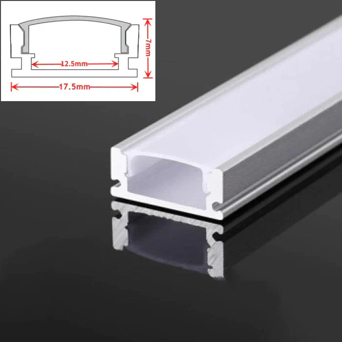 DecorBites™ 0.5m U/YW Aluminum Profile Recessed Channel with Milky Cover for LED Strip Lights