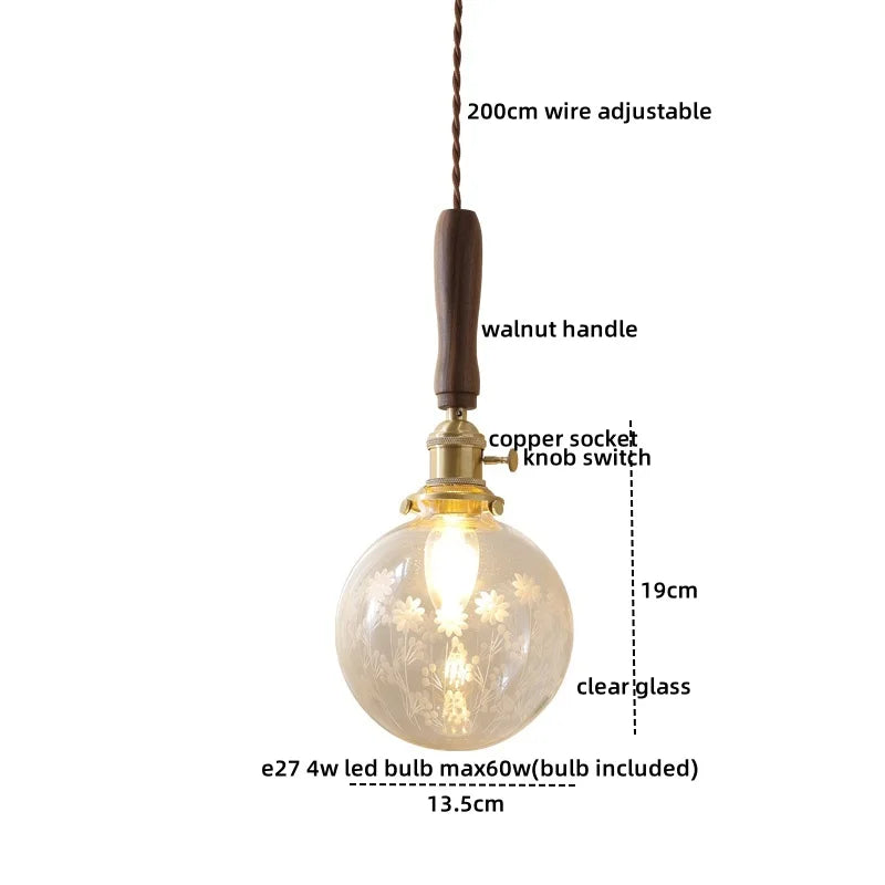 DecorBites™ Copper Walnut LED Pendant Lights, Modern Hanging Lamp for Hallway, Bedroom, Dining Room