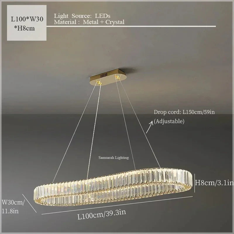 DecorBites™ Crystal Ceiling Pendant Chandelier for Luxury Room Decor