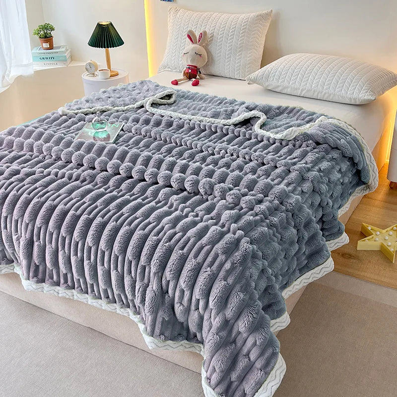 DecorBites™ Bamboo Velvet Blanket: Soft Flannel Sofa Cover & Shawlecessory