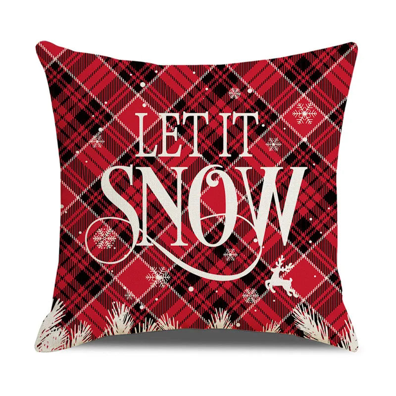 DecorBites™ Christmas Snow Elk Pillow Cover for Festive Home Decor