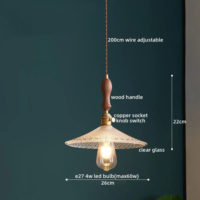 DecorBites™ LED Pendant Lamp Elegant Copper Glass Modern Style Hanging Light Fixtures