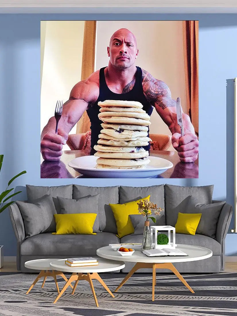 DecorBites™ Blueberry Pancakes Tapestry Wall Hanging: Funny Home & Bedroom Decor
