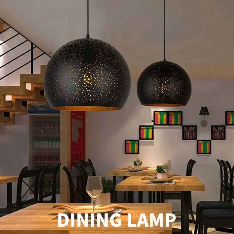 DecorBites™ Black Nordic Industrial Pendant Light Chandelier Retro Decor E27 Dining Kitchen Lamp