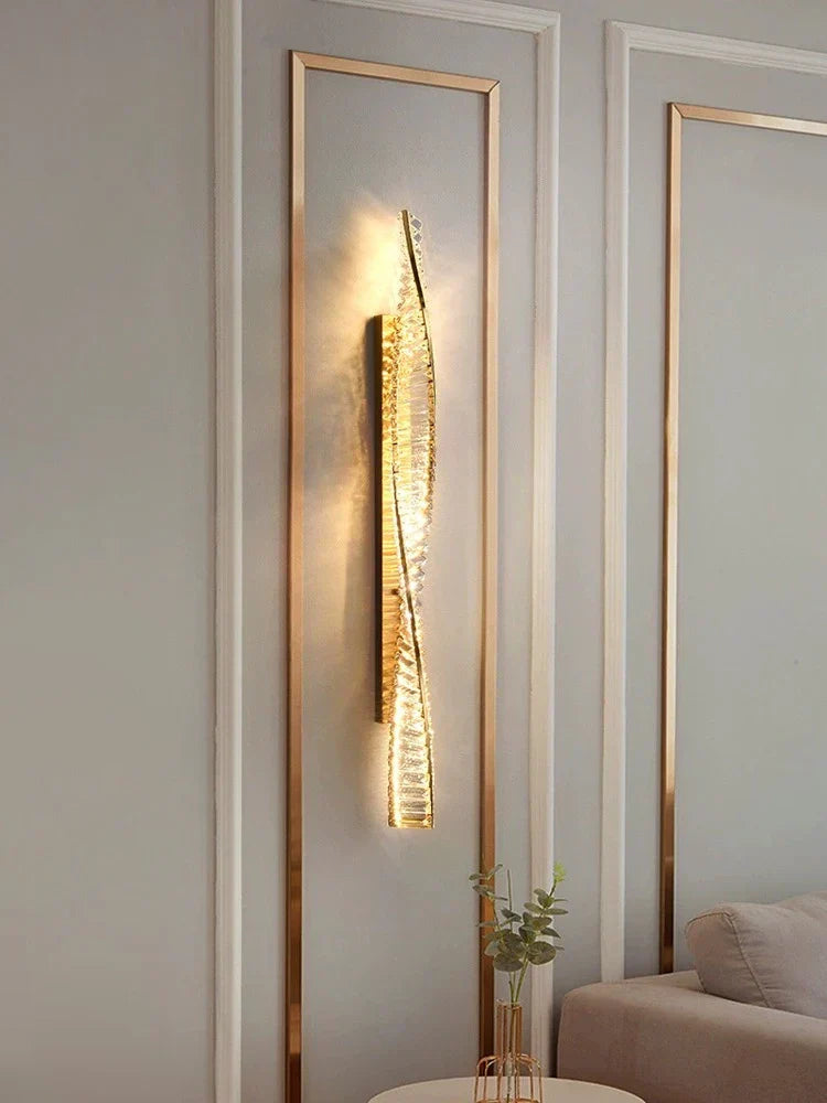 DecorBites™ Crystal LED Wall Sconce - Golden Bedroom Bathroom Living Room Mirror Decorluxury Wall Lamp