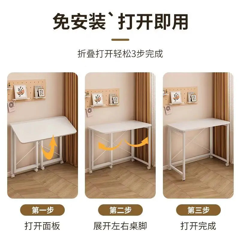 DecorBites™ Compact Foldable Table: Removable, Space-Saving, Portable, No Installation Rectangular Model