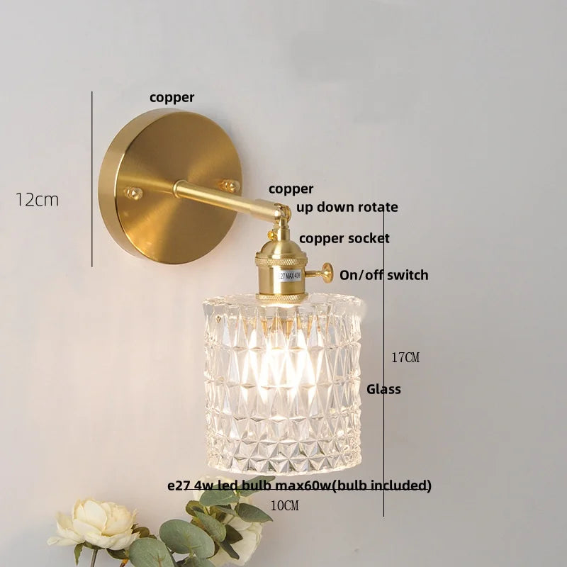 DecorBites™ Brass LED Wall Sconce with Pull Chain Switch, Nordic Design