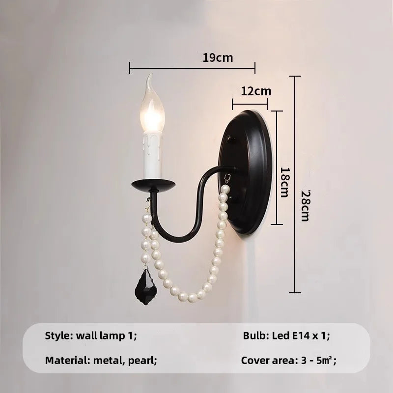 DecorBites™ Black E14 Candle Chandelier: French Living Room Pendant Lighting for Home Decor