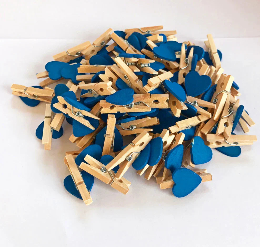 DecorBites™ 50-Piece Mini Wooden Clips for Photos Crafts, 25mm Small Clothespin Decoration