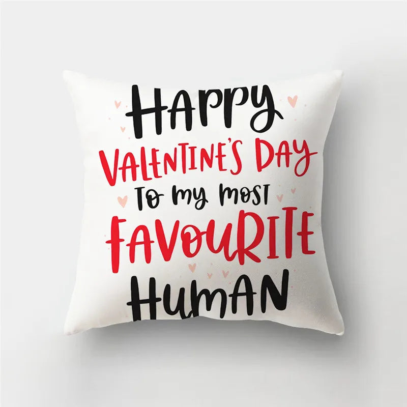 DecorBites™ Love Heart Print Pillow Covers 45x45cm Home Decor Sofa Cushion Case