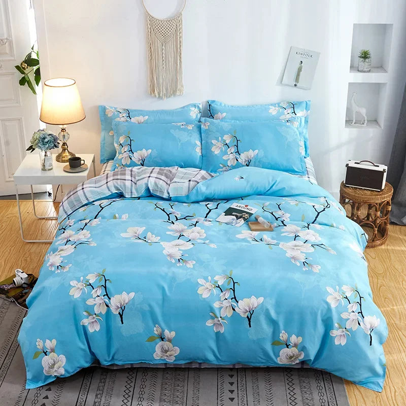 DecorBites™ Cartoon Print Bedding Set - Queen/King Size Duvet Cover, Sheets, Pillowcases