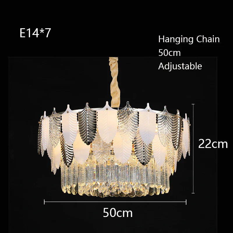 DecorBites™ Crystal Indoor Chandelier: Postmodern LED Suspension Lamps for Luxe Living Room Decor