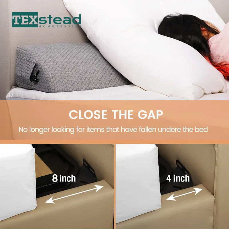DecorBites™ Bed Headboard Pillow Wedge - Mattress Gap Filler for Comfortable Sleep