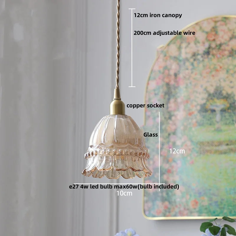 DecorBites™ Brass LED Pendant Light Fixture Clear Glass Nordic Modern Hanging Lamp