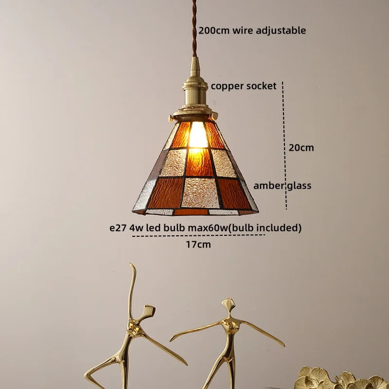DecorBites™ Blue Glass LED Pendant Light - Modern Nordic Style for Bedroom, Living Room