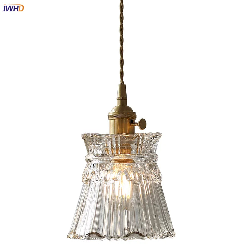 DecorBites™ Clear Glass Copper Pendant Lights Adjustable Modern Wire Nordic Vanity Light