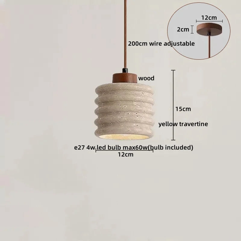 DecorBites™ LED Yellow Travertine Hanging Lamp for Home Decor and Lighting Fixtures
