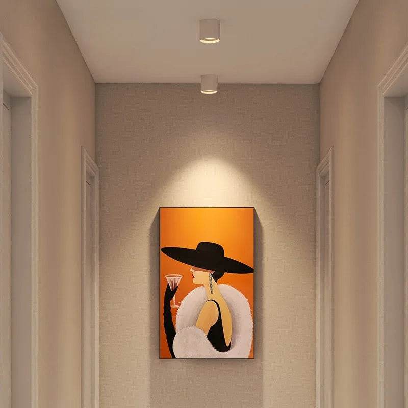 DecorBites™ Aluminum Ceiling Lamp: Cylindrical Surface Mounted Downlight with Adjustable Beam Angle