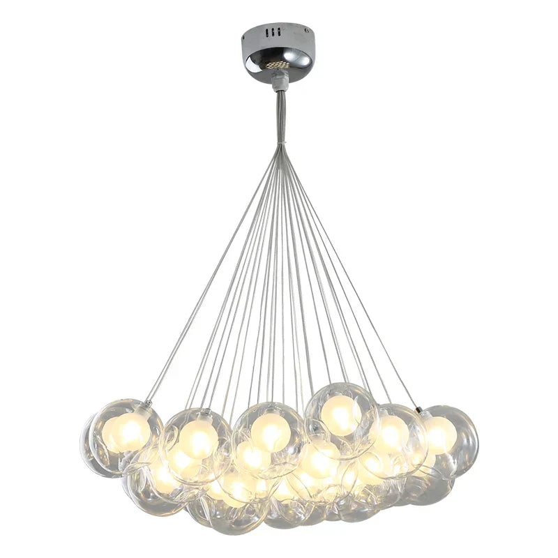 DecorBites™ Glass Ball LED Chandelier: Modern Nordic Style Lighting for Home Decoration