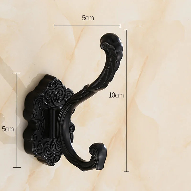 DecorBites™ Antique Bronze Wall Hooks, Clothes Towel Coat Robe Metal Hanger Rack