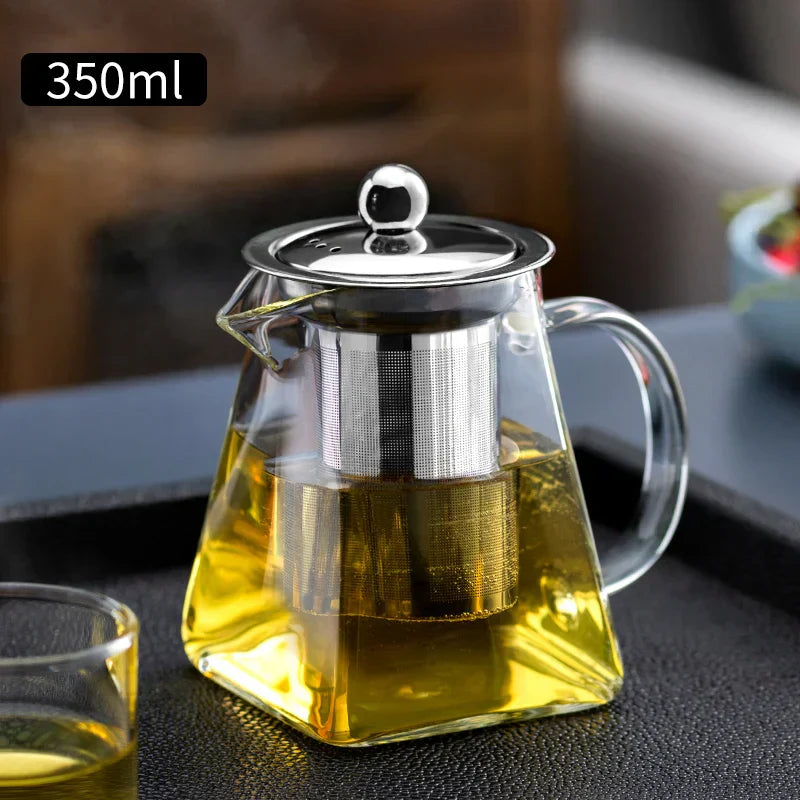 DecorBites™ Glass Teapot: Kungfu Tea Set for Office, High Quality, Thermostable.