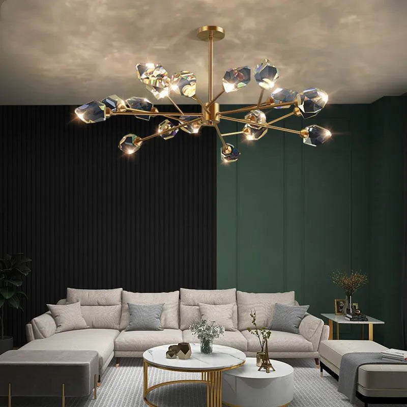 DecorBites™ Copper LED 3-Light Dimmable Crystal Chandelier