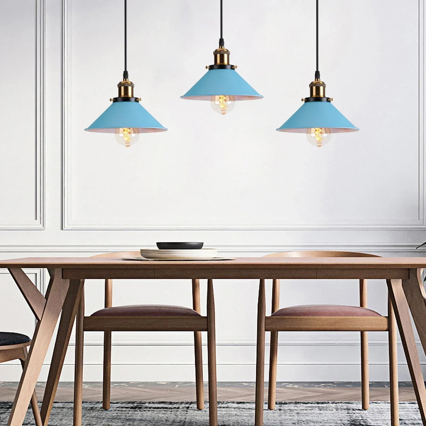 DecorBites™ Blue Nordic Pendant Lights E27 Modern Hanging Lamps for Living Dining Kitchen