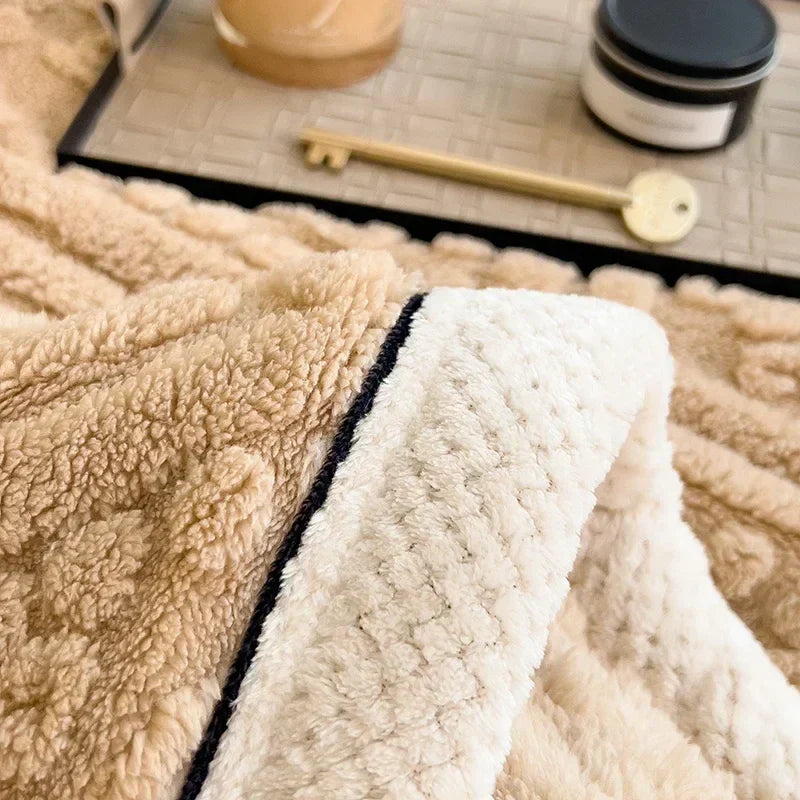 DecorBites™ Carved Velvet Warmth Blanket - Soft Fluffy Sofa Bed Cover
