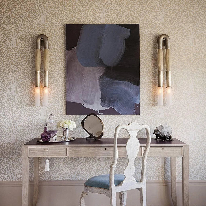 DecorBites™ Designer Tassel U-Shaped Wall Lamp - Gold/Silver/Black Metal - Hotel Living Corridor
