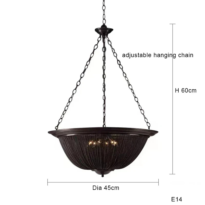 DecorBites™ Black Tassel Ceiling Chandelier: Designer Dimmable Home Decor for Living Room