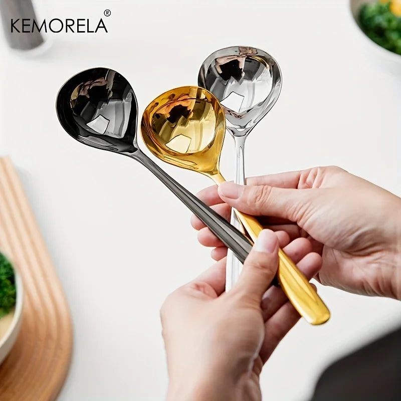 DecorBites™ 304 Stainless Steel Small Gravy Ladle - 21cm/8.1inch | Dishwasher Safe Sauce Spoon