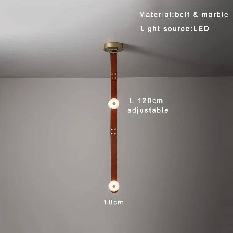 DecorBites™ Leather Marble Pendant Lights Luxury Dimmable Fixture Easy Installation Bedroom Living Room Lamp