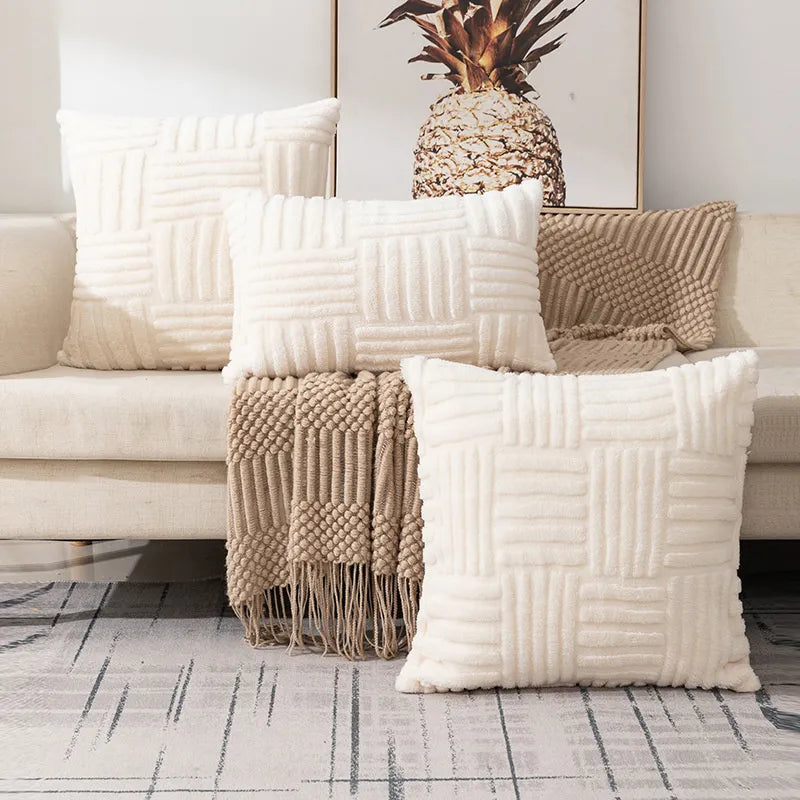 DecorBites™ Geometric Design Cushion Cover Set for Stylish Sofa Decor Home Living