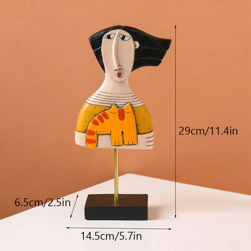 DecorBites™ Abstract People Statue Figure for Living Room Office Decor
