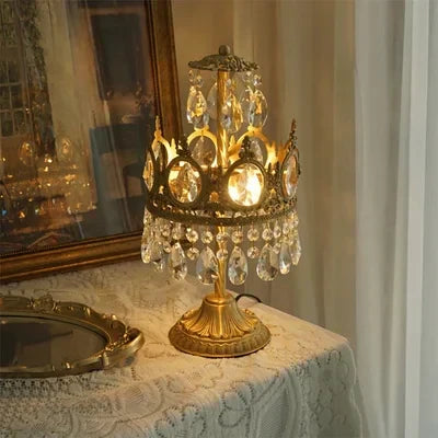 DecorBites™ Crown Crystal Chandelier LED Pendant Light for Living Bedroom