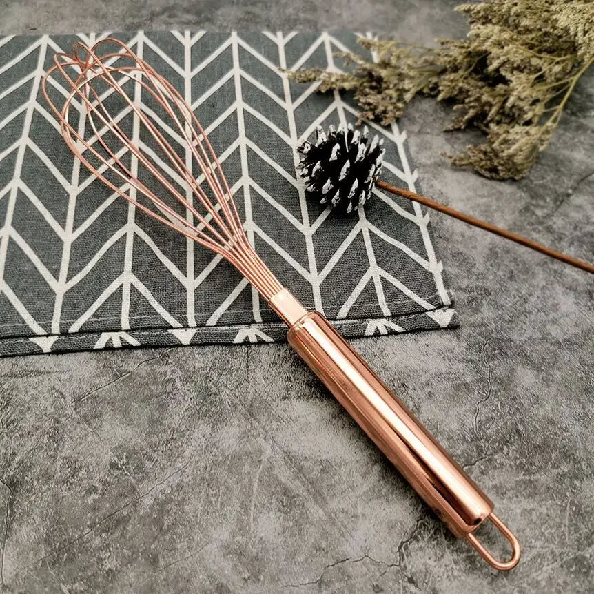 DecorBites™ Gold Steel Egg Beater Whisk Mixer Baking Set Home Kitchen Accessories