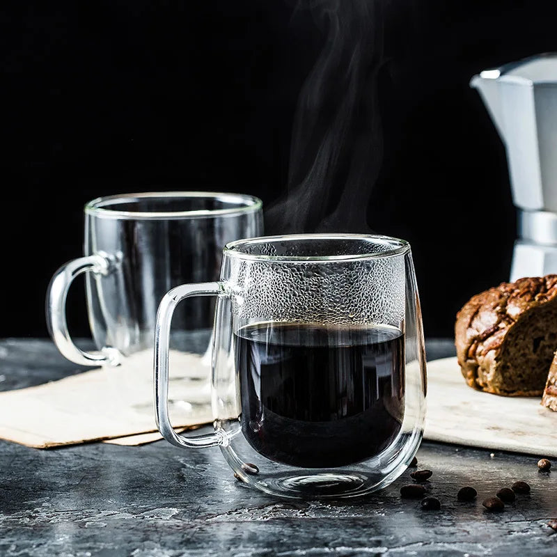 DecorBites™ Double Wall Glass Coffee Cup Espresso Mug Heat Resistant Cocktail Wine Beer Mug