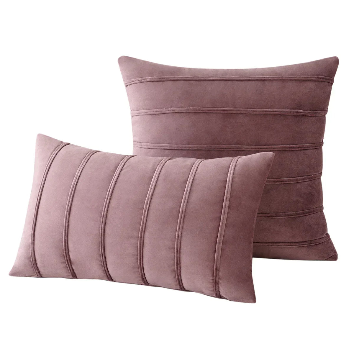 DecorBites™ Blue Velvet Stripe Pillow Covers - 2Pcs Luxury Soft Cushion Cases for Couch