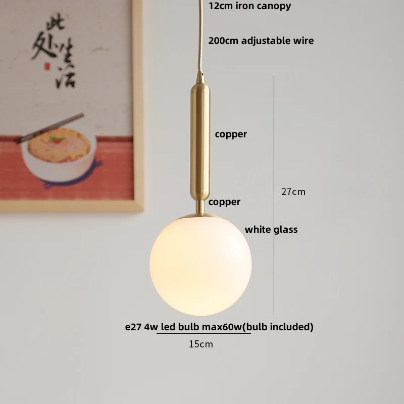 DecorBites™ Glass LED Pendant Lamp | Adjustable Nordic Hanging Light