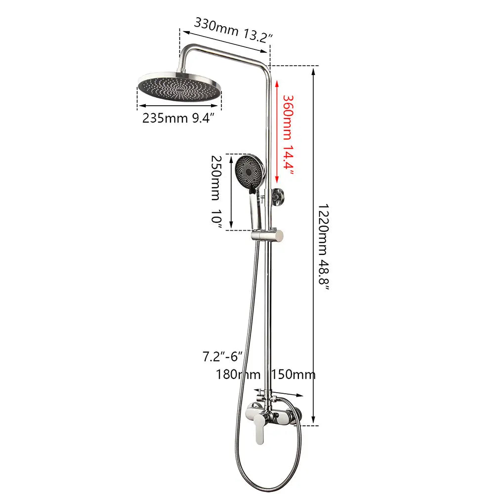 DecorBites™ 8 Inch Stainless Steel Rainfall Shower Set in Chrome Finish