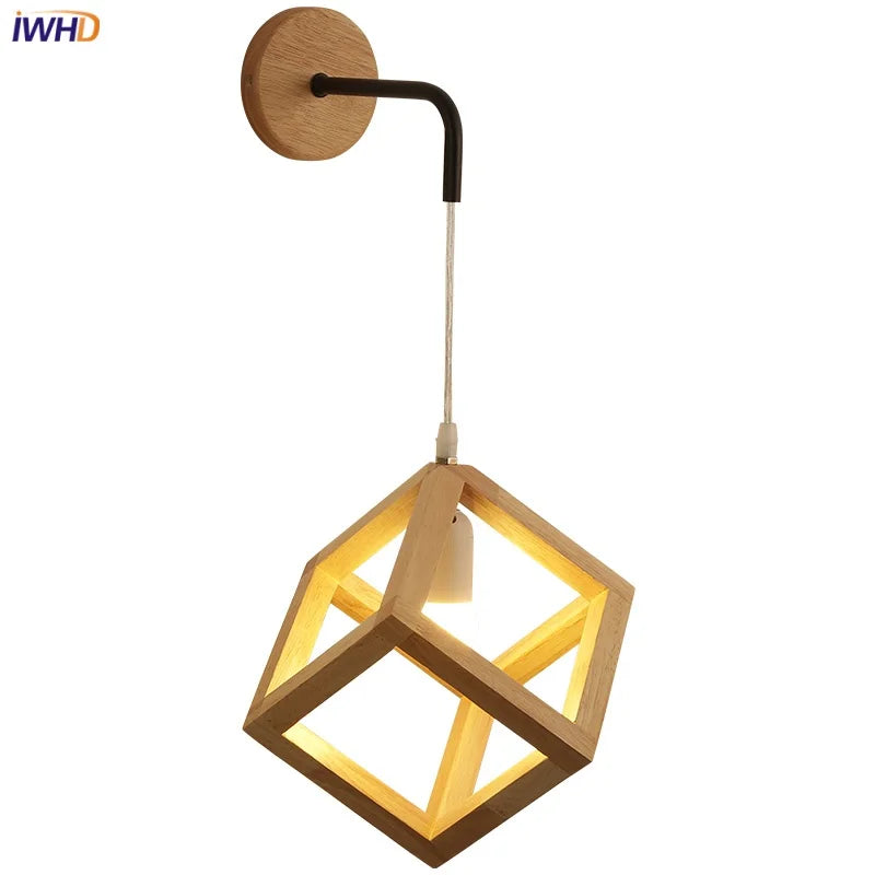 DecorBites™ Cube LED Wall Lights | Modern Nordic Wood Design for Home Decor