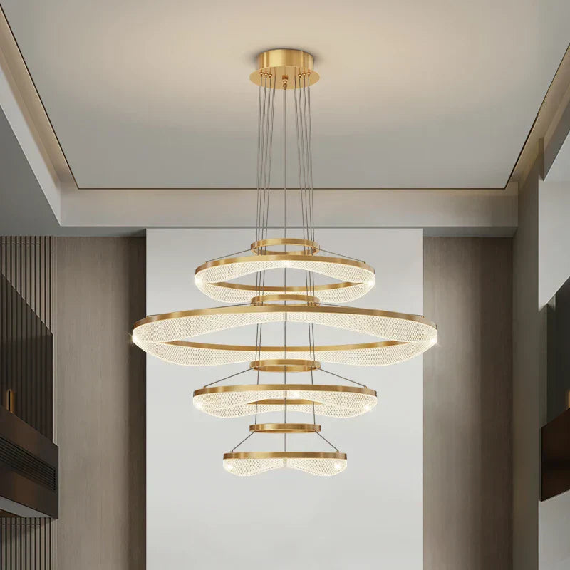 DecorBites™ Acrylic Living Room Chandelier Pendant Light Fixture_LED Hanging Lamp